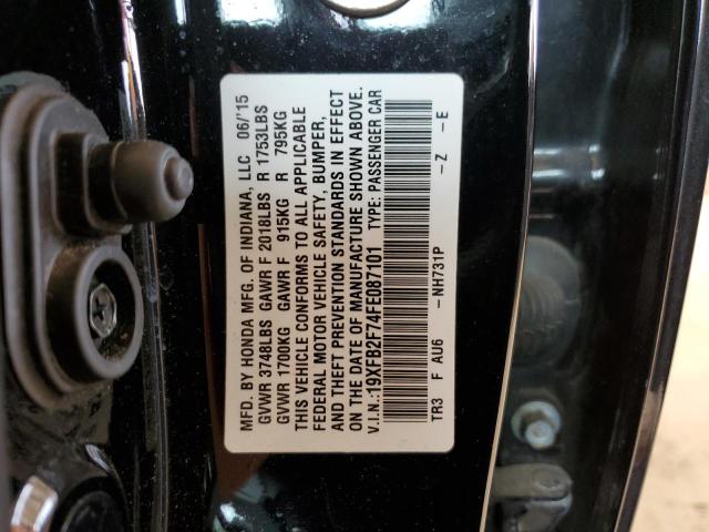 Photo 12 VIN: 19XFB2F74FE087101 - HONDA CIVIC SE 