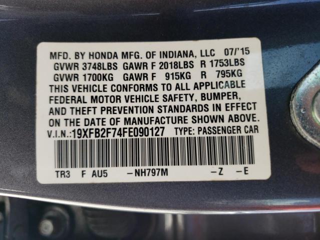 Photo 11 VIN: 19XFB2F74FE090127 - HONDA CIVIC SE 