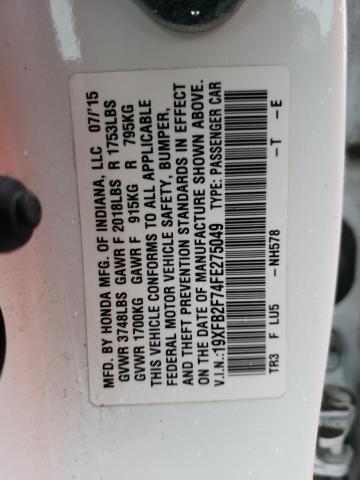 Photo 11 VIN: 19XFB2F74FE275049 - HONDA CIVIC SE 