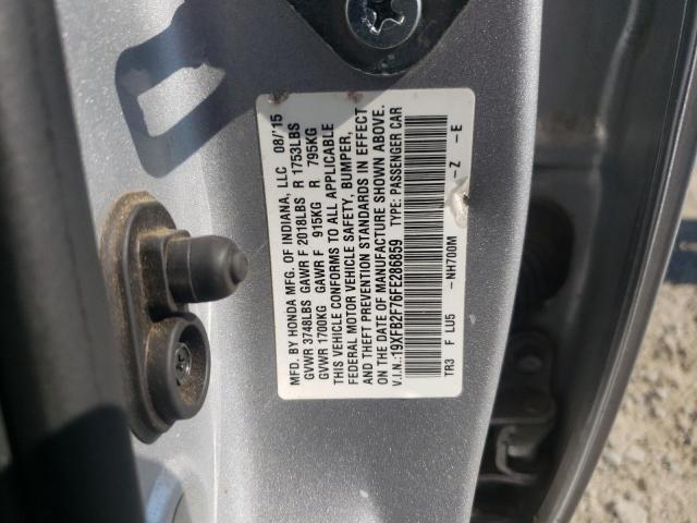 Photo 12 VIN: 19XFB2F76FE286859 - HONDA CIVIC SE 