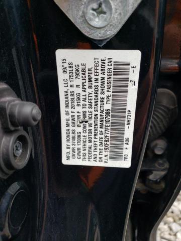 Photo 11 VIN: 19XFB2F77FE107986 - HONDA CIVIC SE 