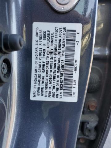 Photo 12 VIN: 19XFB2F78FE286118 - HONDA CIVIC SE 