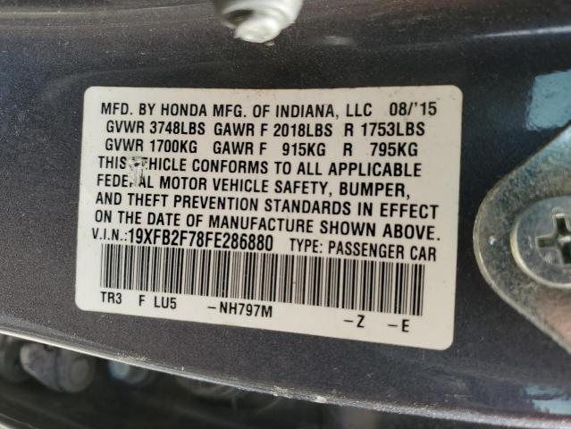 Photo 12 VIN: 19XFB2F78FE286880 - HONDA CIVIC SE 