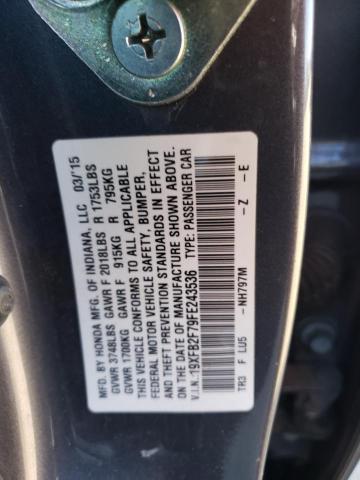 Photo 11 VIN: 19XFB2F79FE243536 - HONDA CIVIC SE 