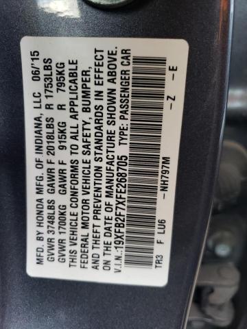 Photo 11 VIN: 19XFB2F7XFE268705 - HONDA CIVIC 