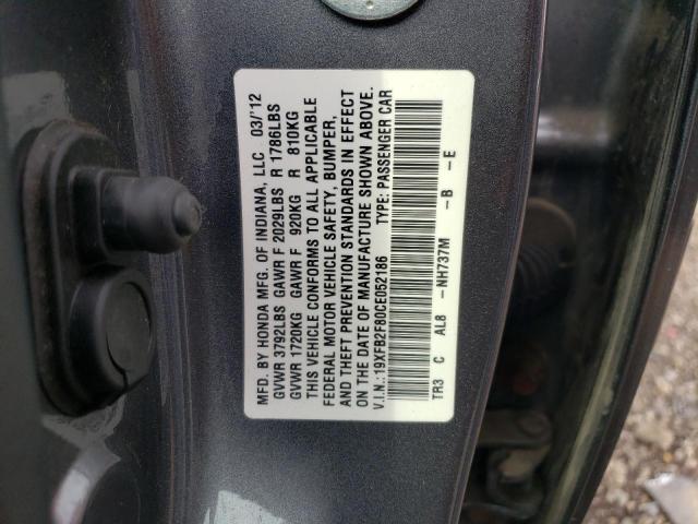 Photo 11 VIN: 19XFB2F80CE052186 - HONDA CIVIC 