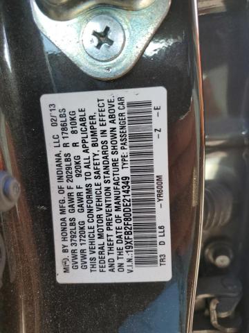 Photo 11 VIN: 19XFB2F80DE214349 - HONDA CIVIC EX 