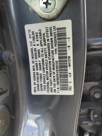 Photo 12 VIN: 19XFB2F81CE325703 - HONDA CIVIC 