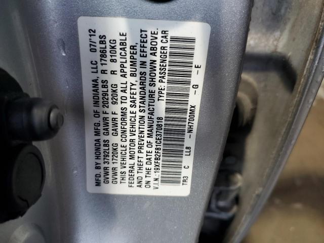 Photo 11 VIN: 19XFB2F81CE370818 - HONDA CIVIC EX 