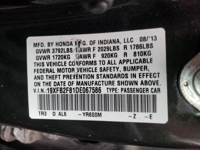 Photo 9 VIN: 19XFB2F81DE067586 - HONDA CIVIC EX 