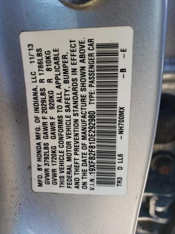 Photo 11 VIN: 19XFB2F81DE292980 - HONDA CIVIC EX 