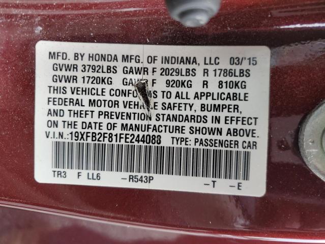 Photo 11 VIN: 19XFB2F81FE244088 - HONDA CIVIC 