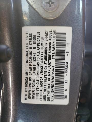 Photo 11 VIN: 19XFB2F82CE322678 - HONDA CIVIC 