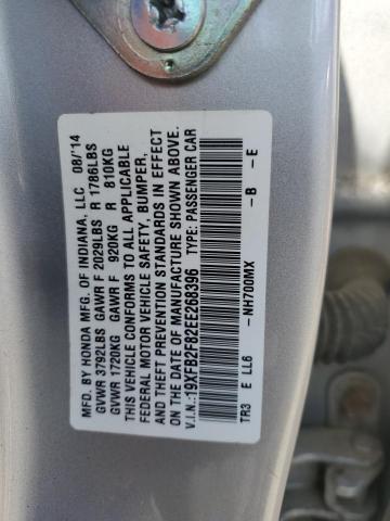 Photo 11 VIN: 19XFB2F82EE268396 - HONDA CIVIC EX 