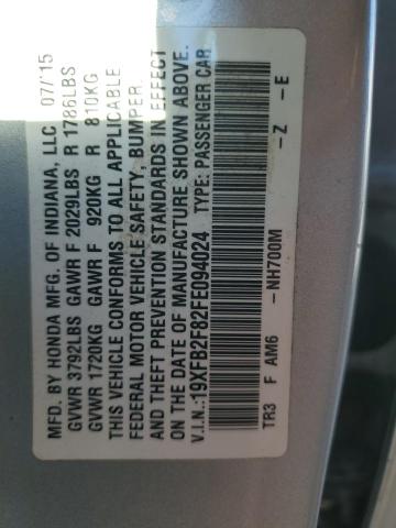 Photo 12 VIN: 19XFB2F82FE094024 - HONDA CIVIC EX 