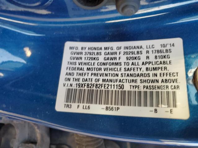 Photo 11 VIN: 19XFB2F82FE211150 - HONDA CIVIC 