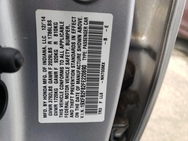 Photo 11 VIN: 19XFB2F82FE220690 - HONDA CIVIC 