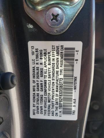 Photo 9 VIN: 19XFB2F83DE083773 - HONDA CIVIC EX 