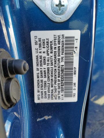 Photo 11 VIN: 19XFB2F83DE248074 - HONDA CIVIC EX 