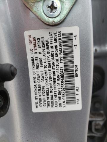 Photo 12 VIN: 19XFB2F83FE003472 - HONDA CIVIC EX 