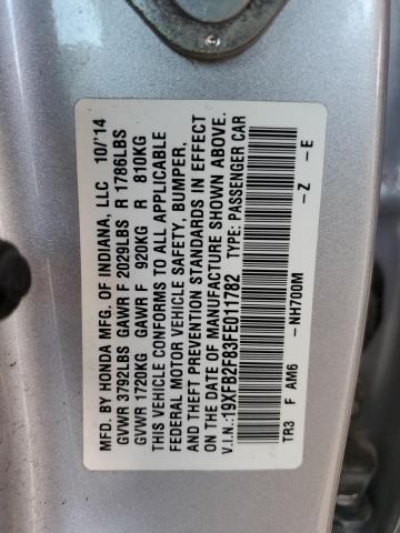 Photo 12 VIN: 19XFB2F83FE011782 - HONDA CIVIC EX 