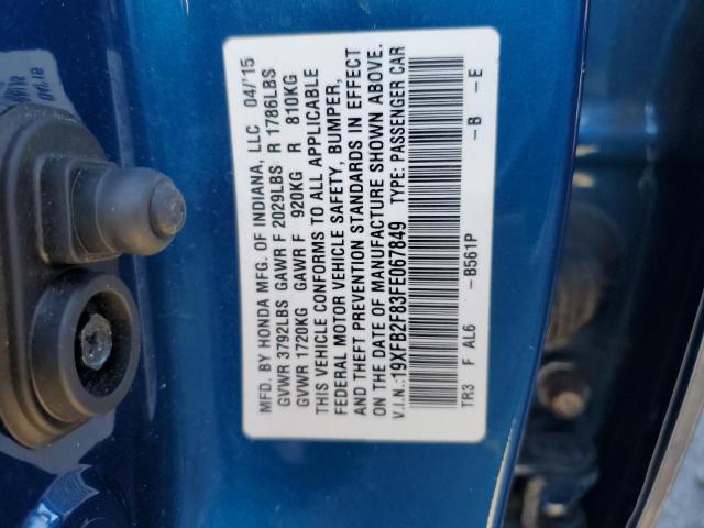 Photo 11 VIN: 19XFB2F83FE067849 - HONDA CIVIC 