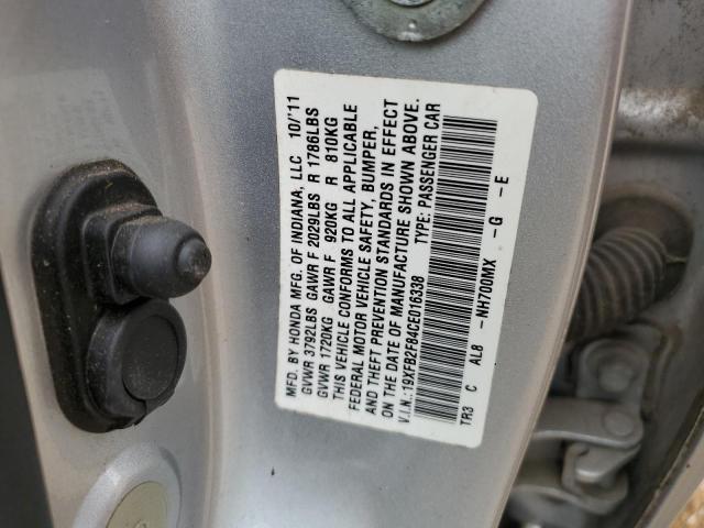 Photo 11 VIN: 19XFB2F84CE016338 - HONDA CIVIC 