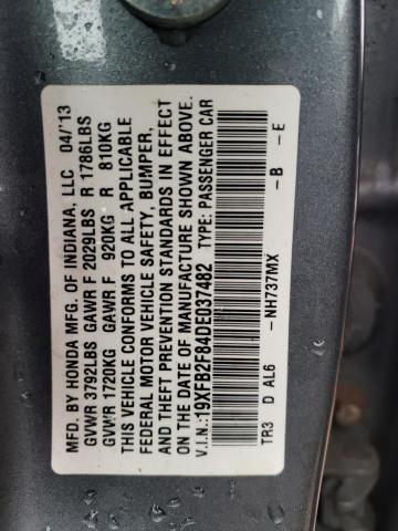 Photo 11 VIN: 19XFB2F84DE037482 - HONDA CIVIC 