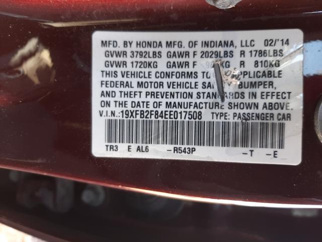 Photo 9 VIN: 19XFB2F84EE017508 - HONDA CIVIC EX 