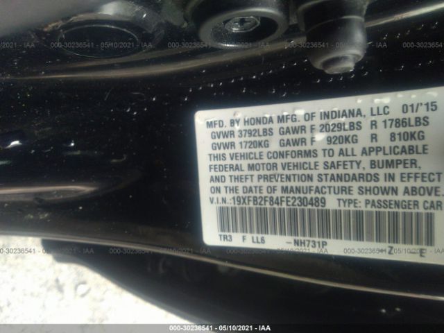 Photo 8 VIN: 19XFB2F84FE230489 - HONDA CIVIC SEDAN 