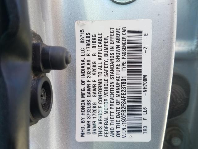 Photo 9 VIN: 19XFB2F84FE237801 - HONDA CIVIC EX 