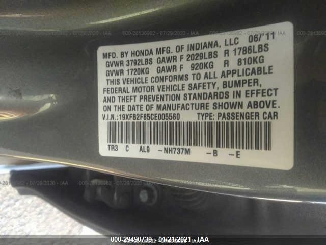 Photo 8 VIN: 19XFB2F85CE005560 - HONDA CIVIC SDN 