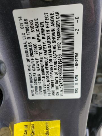 Photo 12 VIN: 19XFB2F85EE019459 - HONDA CIVIC EX 