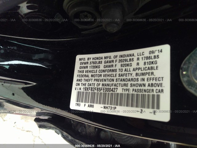 Photo 8 VIN: 19XFB2F85FE000427 - HONDA CIVIC SEDAN 