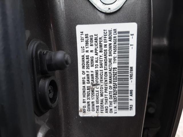 Photo 11 VIN: 19XFB2F85FE029278 - HONDA CIVIC EX 