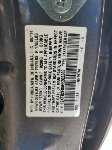 Photo 11 VIN: 19XFB2F85FE202362 - HONDA CIVIC EX 