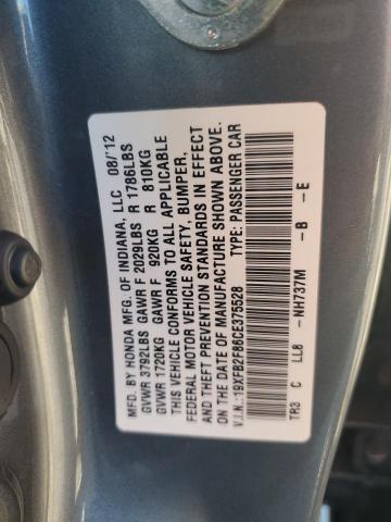 Photo 11 VIN: 19XFB2F86CE375528 - HONDA CIVIC EX 