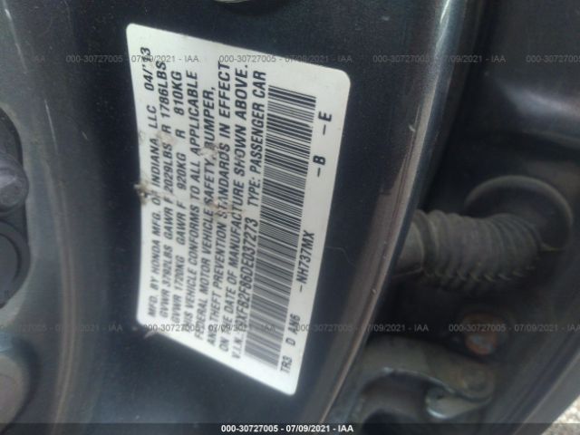 Photo 8 VIN: 19XFB2F86DE037273 - HONDA CIVIC SDN 