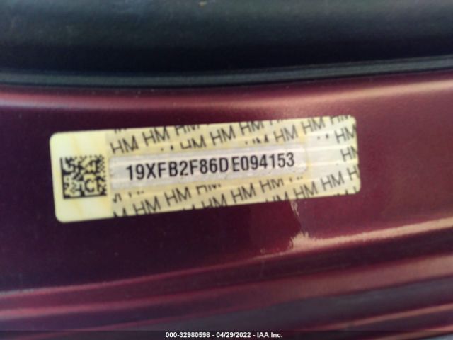 Photo 8 VIN: 19XFB2F86DE094153 - HONDA CIVIC SDN 