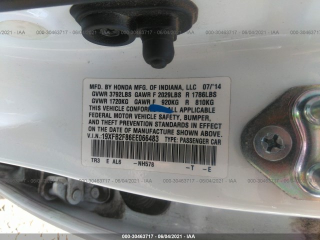 Photo 8 VIN: 19XFB2F86EE066483 - HONDA CIVIC SEDAN 