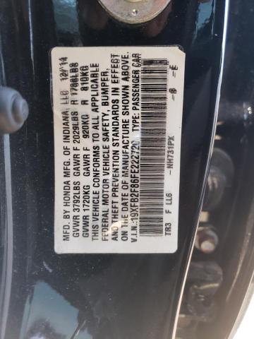 Photo 11 VIN: 19XFB2F86FE222720 - HONDA CIVIC 