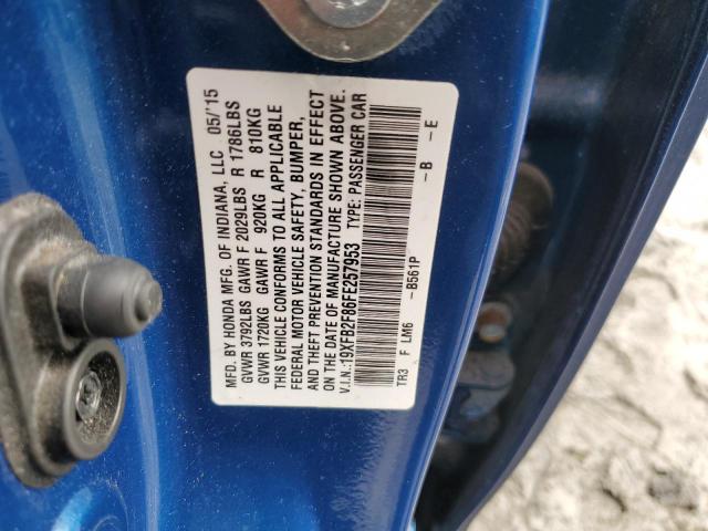 Photo 11 VIN: 19XFB2F86FE257953 - HONDA CIVIC 