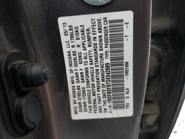 Photo 12 VIN: 19XFB2F87DE042689 - HONDA CIVIC 