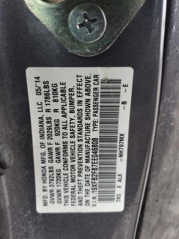 Photo 11 VIN: 19XFB2F87EE046808 - HONDA CIVIC 