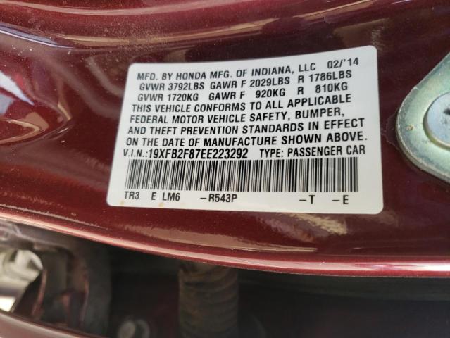 Photo 9 VIN: 19XFB2F87EE223292 - HONDA CIVIC EX 