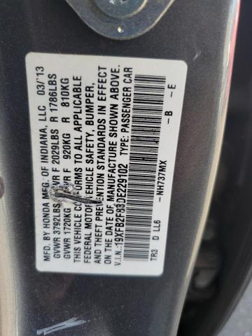 Photo 11 VIN: 19XFB2F88DE229102 - HONDA CIVIC EX 