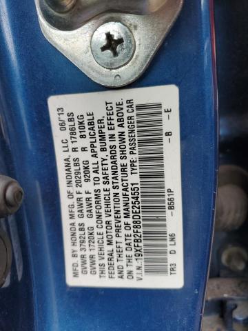 Photo 11 VIN: 19XFB2F88DE254551 - HONDA CIVIC 