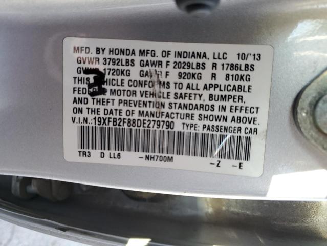 Photo 11 VIN: 19XFB2F88DE279790 - HONDA CIVIC 