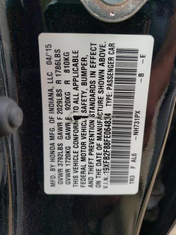 Photo 12 VIN: 19XFB2F88FE064834 - HONDA CIVIC 