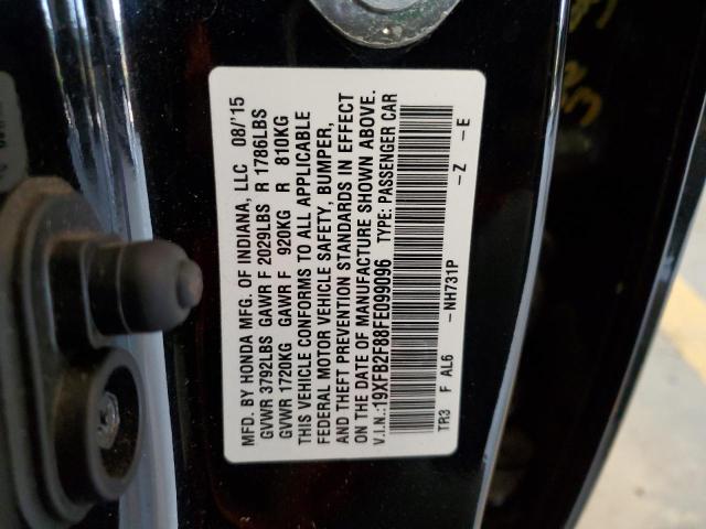 Photo 11 VIN: 19XFB2F88FE099096 - HONDA CIVIC 